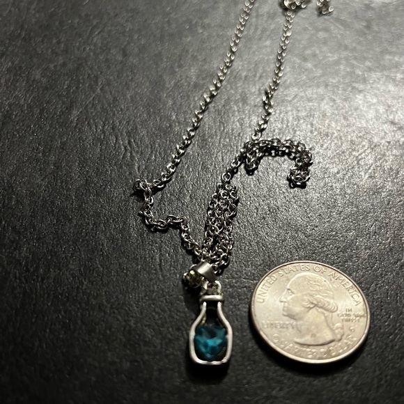 Beautiful Blue Heart in a Bottle Necklace - Picture 8 of 8